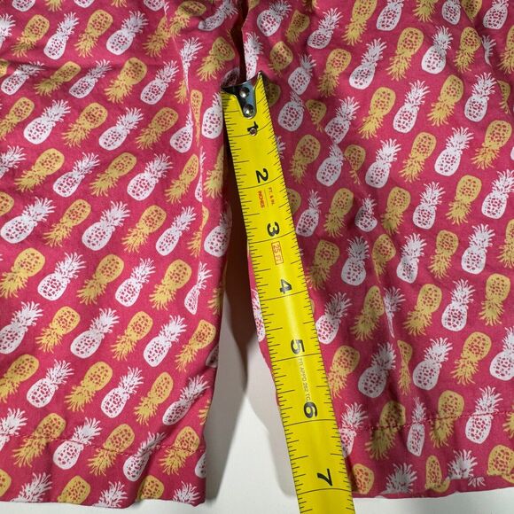 Lands’ End Boys Pineapple Print Shorts Size 10 Slim Pink Yellow Cotton Summer - Picture 10 of 10